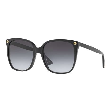 gucci gg0022s square sunglasses matte black/grey gradient